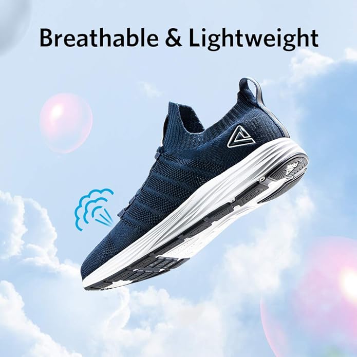 PEAK Mens Lightweight Walking Shoes Comfortable Slip On Sports Sneakers for Tennis, Gym, Running, Casual Workout
