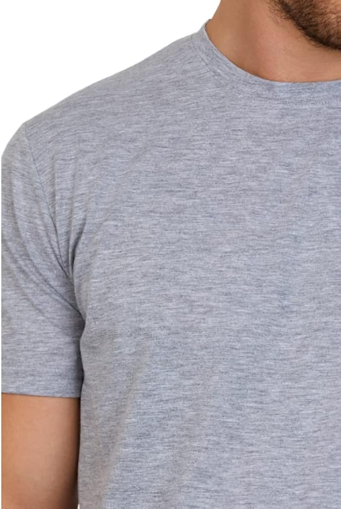 Men's Short Sleeve Crewneck T-Shirt 100% Cotton - Classic Colors - Breathable Mesh Fabric - Ideal for Sports & Everyday Wear