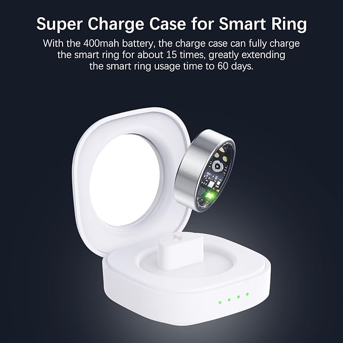 Smart Health Rings for Women Men, Fitness Tracker with Heart Rate, Blood Oxygen, HRV, Sleep Tracker, Step Tracker, No Subscription Fee, IP68 Waterproof Smart Ring for iphone & Android (Silver 13#)