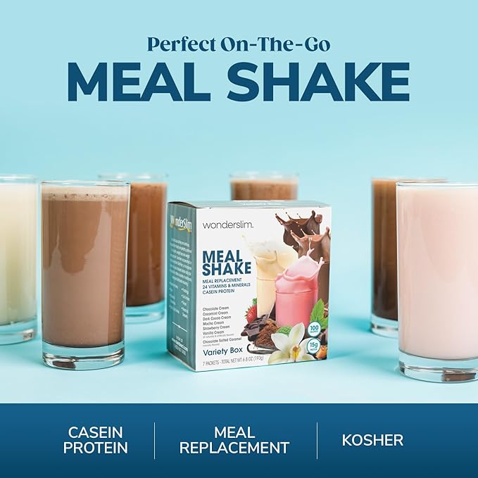 WonderSlim Meal Replacement Shake, Orange Creamsicle, 15g Protein, 25 Vitamins & Minerals, Gluten Free, Low Carb (7ct)