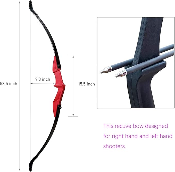 Archery Takedown Recurve Bow and Arrow Set Left/Rght Hand Longbow Kit Beginner Outdoor Hunting Shooting Practice 20lb 30lb 40lb