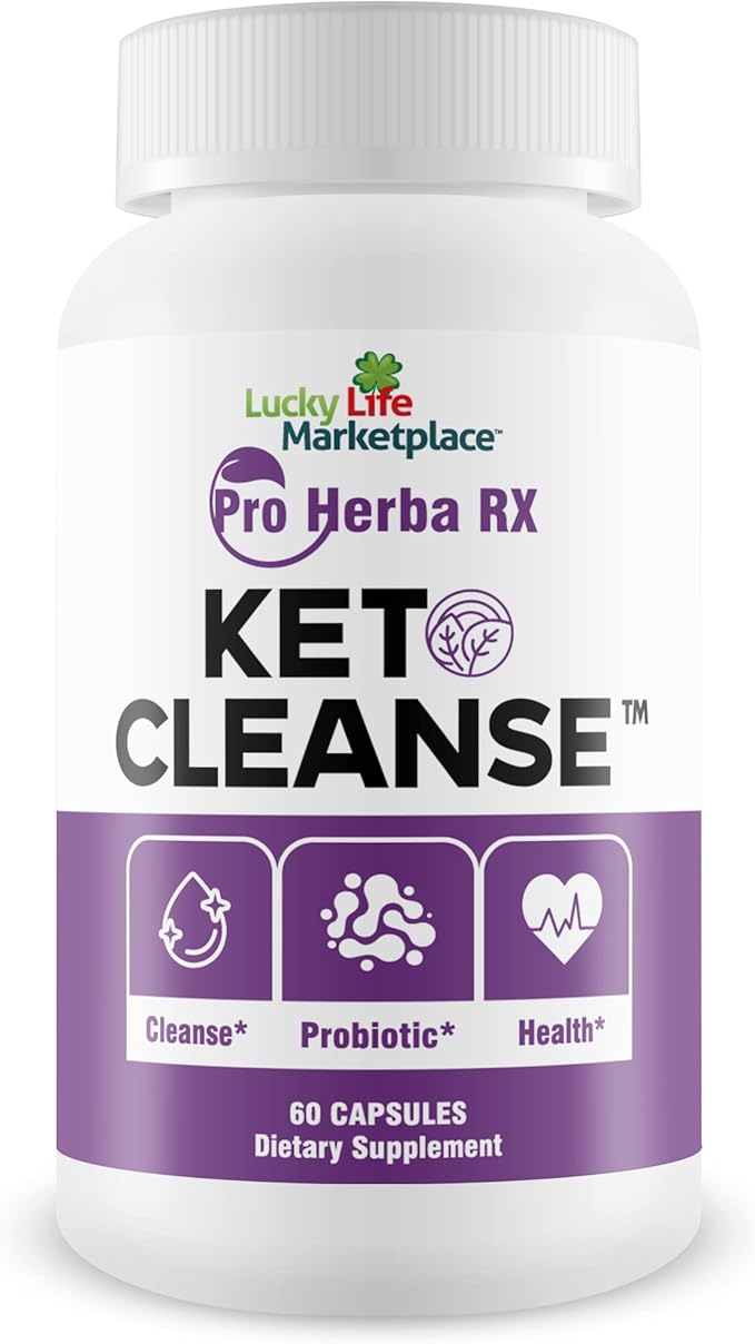 Pro Herba RX Keto Cleanse - Herbal Formula w/Probiotics - Keto Cleanse & Detox Naturally - Numerous Health Benefits - Help Cleanse Body of Toxins & Impurities - Support Energy, Digestion & Gut Health