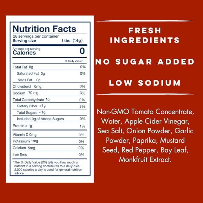 Yo Mama's Foods Keto Classic Ketchup – Pack of (2) - Zero Calorie, No Sugar Added, Low Carb, Vegan, Gluten Free, Paleo Friendly, and Made with Whole Non-GMO Tomatoes!