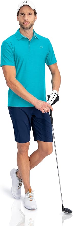 Three Sixty Six Golf Shirts for Men - Dry Fit Short-Sleeve Polo, Athletic Casual Collared T-Shirt