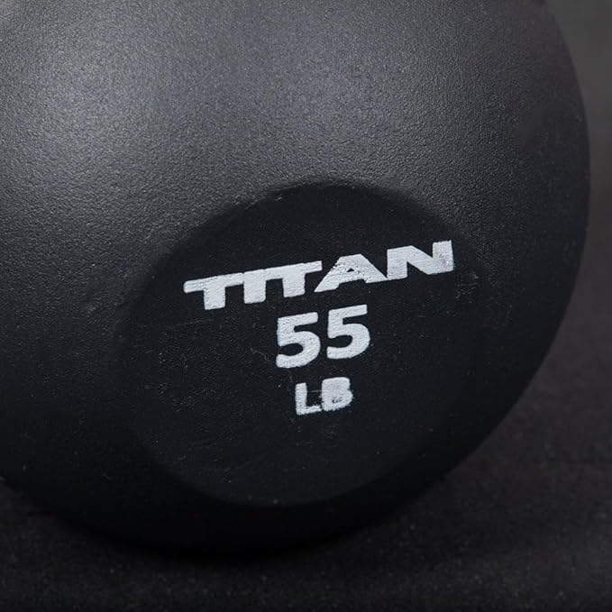 Titan Fitness 55 LB Cast Iron Kettlebell, Single Piece Casting, LB Markings, Full Body Workout