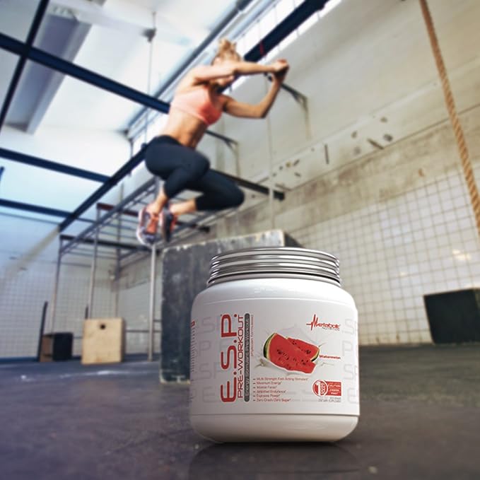 Metabolic Nutrition - ESP - Stimulating Pre Workout, Pre Intra Workout Supplement, Energy and Endurance Stimulating, Natural & Safe, High Energy, Mental Focus, Green Apple, 300 Grams (90 Servings)