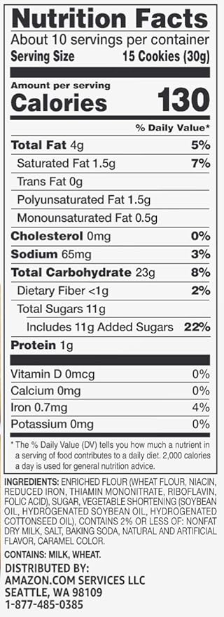 Amazon Brand - Happy Belly Mini Vanilla Wafers, 11 ounce (Pack of 2)