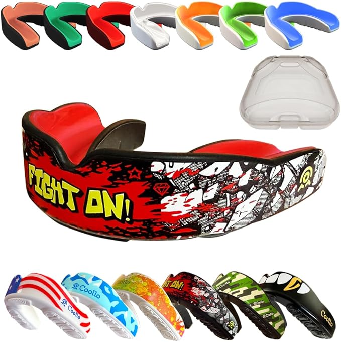 Boil and Bite Mouth Guard (Youth & Adult) DA Custom Fit Sport Mouthpiece for Football, Hockey, Rugby, Lacrosse,Boxing,MMA(Free Case Included!)