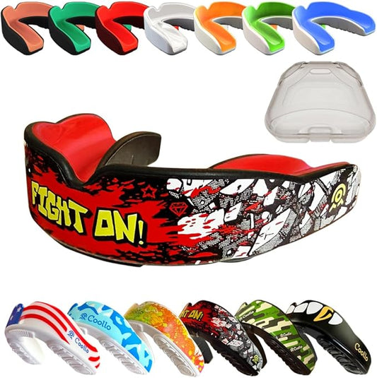 Boil and Bite Mouth Guard (Youth & Adult) DA Custom Fit Sport Mouthpiece for Football, Hockey, Rugby, Lacrosse,Boxing,MMA(Free Case Included!)