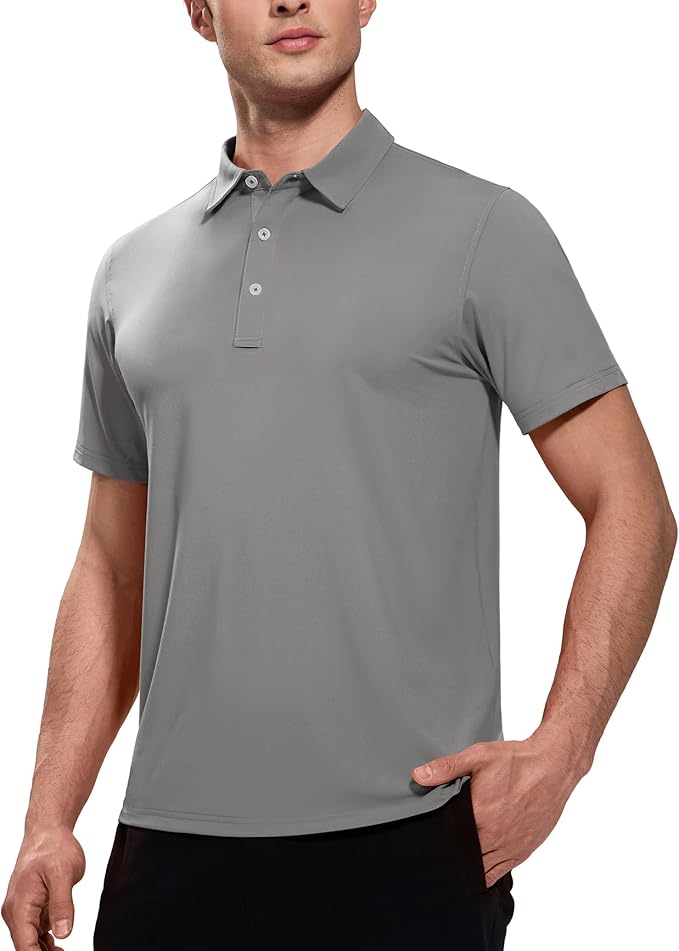 MIER Polo Shirts for Men Short Sleeve Dry Fit Performance Golf Tennis Active Collared Shirts, UPF 50+ Sun Protection