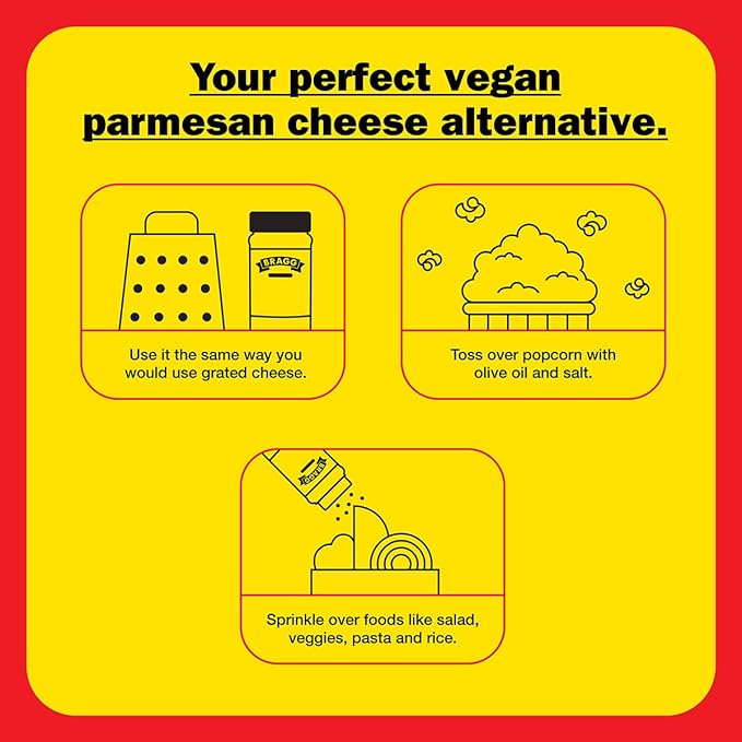Bragg Nutritional Yeast Smoky BBQ Seasoning - 3 oz - Dairy-Free Parmesan Cheese Substitute - Perfect for Salads, Pastas, Popcorn, and More
