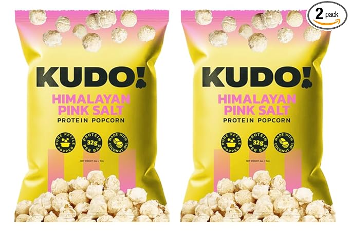 Kudo - Himalayan Pink Salt Kettle-Popped Protein Popcorn - Whole Grain, No Seed Oils, Gourmet Mushroom Kernel, Tasty Snack, Classic Flavor - 4oz