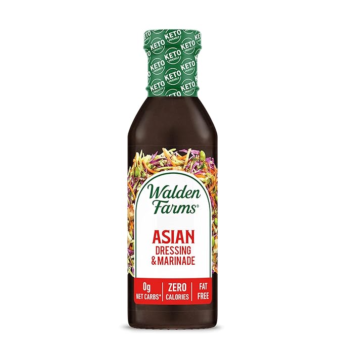 Walden Farms Asian Dressing & Marinade – Calorie-Free, Gluten-Free, Low Carb, Keto-Friendly, Sugar-Free, Fat-Free, Dairy-Free Zesty Asian Flavor – 12 oz Bottle