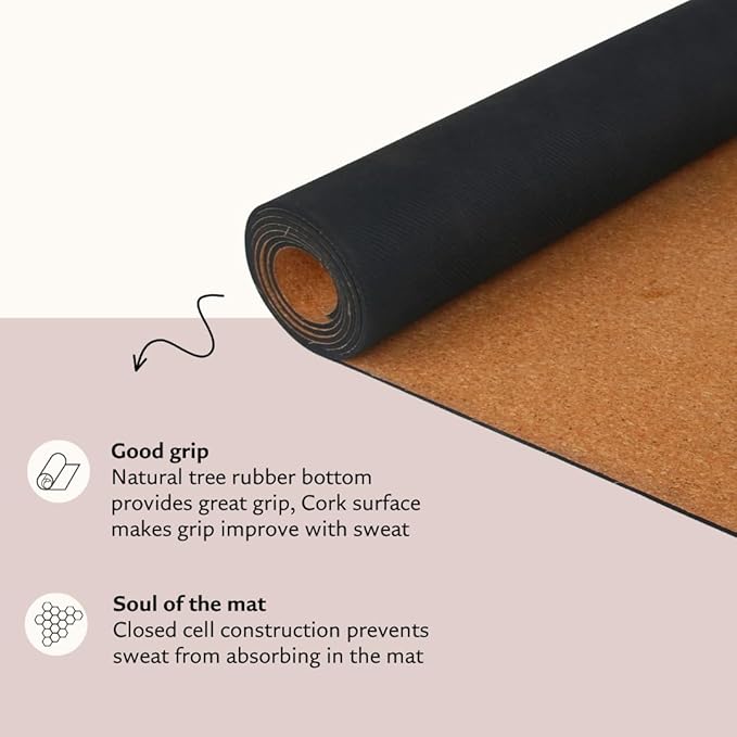 Cork Yoga Mat - Artist Designed, Premium Printed Eco-Friendly Non-Slip mat, Great for Regular & Hot Yoga, Pilates, Workouts 72 inch x 24 inch x 3mm Thick
