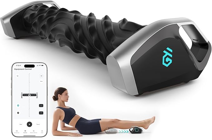 Smart Massager Roller – Deep Tissue Electric Massager with App Controlled, Auto Rolling for Muscle Massage and Myofascial Trigger Point Release, Compact & Rechargeable Design