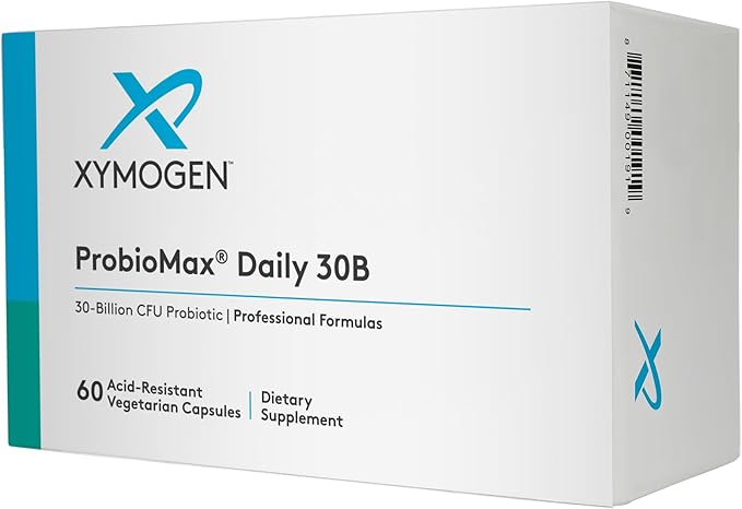XYMOGEN ProbioMax Daily 30B - Vegetarian, Dairy & Gluten Free Probiotics for Digestive Health - Women's & Men's Probiotic Nutritional Supplements - Formerly ProbioMax Daily DF (60 Capsules)