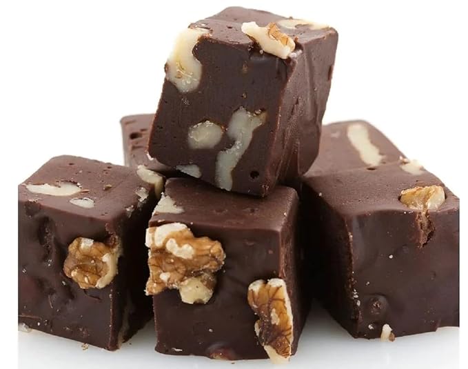 Nuts To You 6.6 Oz. Sugar Free Smooth Creamy Chocolate Walnut Fudge | Fresh Gourmet Candy | Decadent and Delicious Handcrafted Fudge