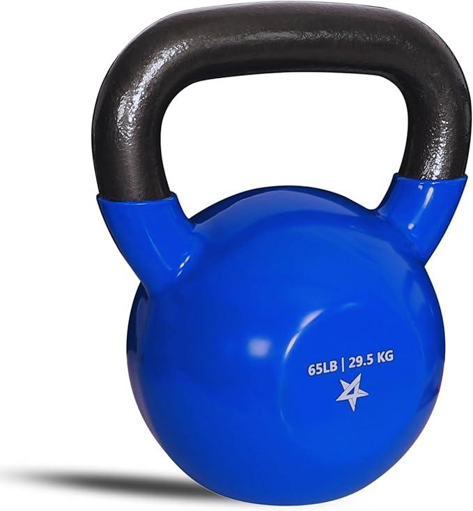 Yes4All 5-100 LB Kettlebells Vinyl Coated Cast Iron for Dumbbell Weights Exercises, Gym, Fitness, Full Body Workout Equipment Push up, Grip and Strength Training