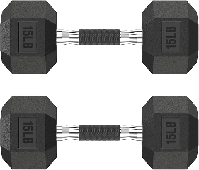 Hex Dumbbell Set 2.5-400 lb, Rubber Encased Exercise & Fitness Dumbbells, Weights Dumbbells Set of 2, Hand Weight for Strength Training