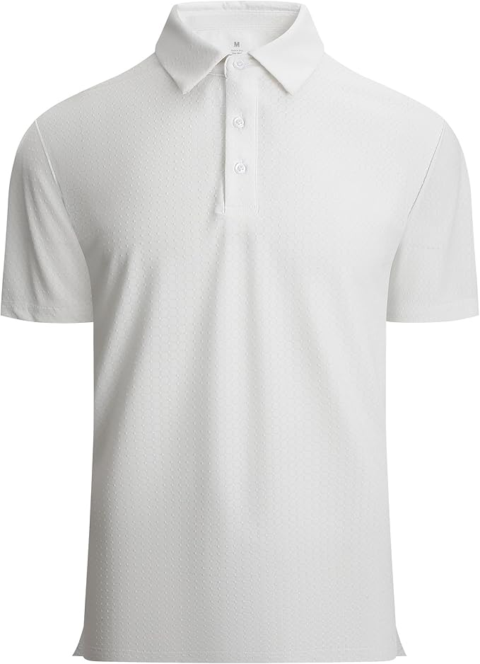 WARHORSEE Golf Polo Shirts for Men Short Sleeve Wrinkle Free 4 Way Stretch Moisture Wicking Performance Collared Tshirts