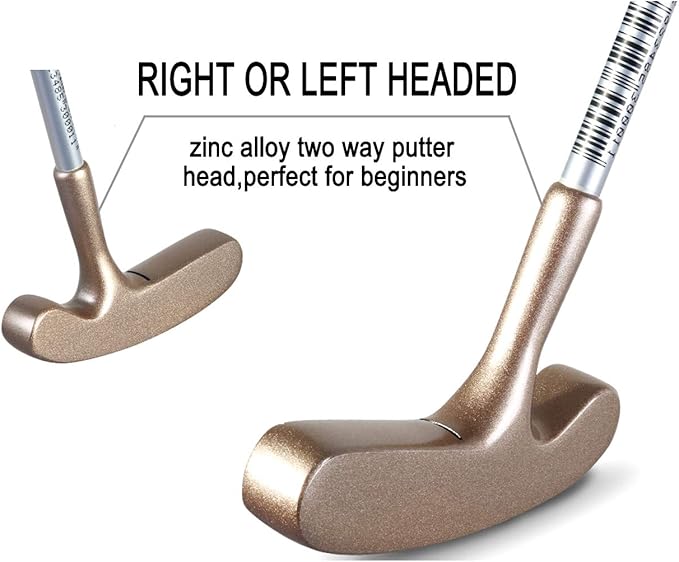 Acstar Two Way Junior Golf Putter Graphite Kids Putter Both Left and Right Handed Easily Use 3 Sizes to Choose Freely for Kids Ages 3-5 6-8 9-12