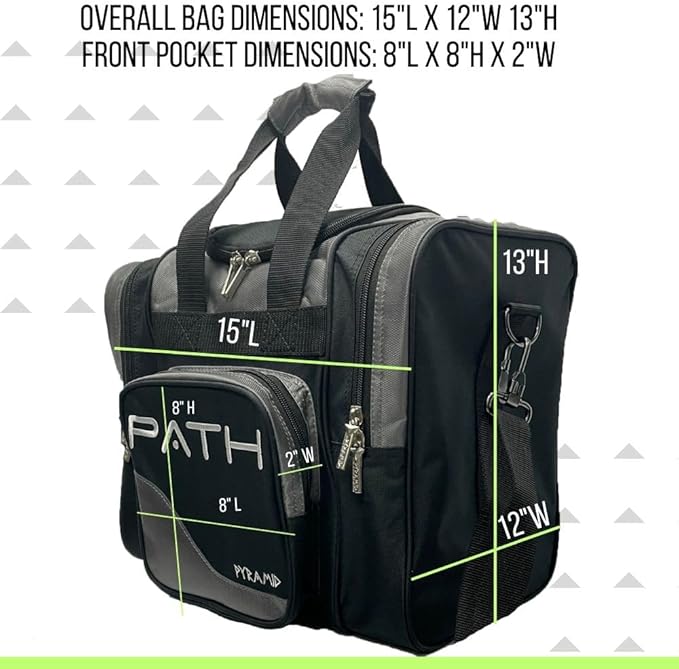 Pyramid Path Pro Deluxe Single Bowling Ball Tote - Holds One Ball, One Pair Shoes Up to Mens 15