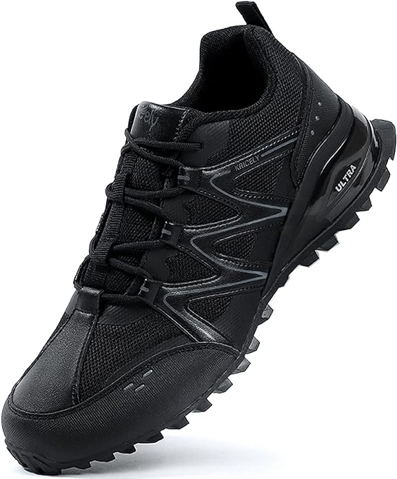 Kricely Men's Walking Shoes Breathable Lightweight Fashion Sneakers Non Slip Sport Gym Jogging Trail Running Shoes