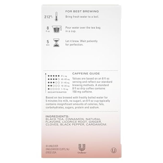 TAZO Pumpkin Spice Chai Tea Bags, Black Tea, Holiday Gift For Tea Lovers, 20ct (6pk)