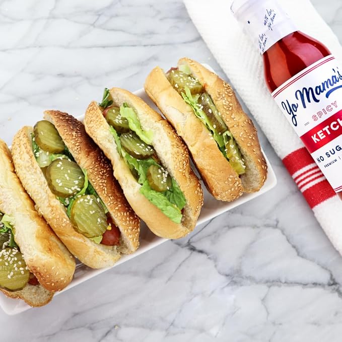 Yo Mama's Foods Keto Spicy Ketchup – Pack of (1) - No Sugar Added, Low Carb, Vegan, Gluten Free, Paleo Friendly, and Made with Whole Non-GMO Tomatoes!