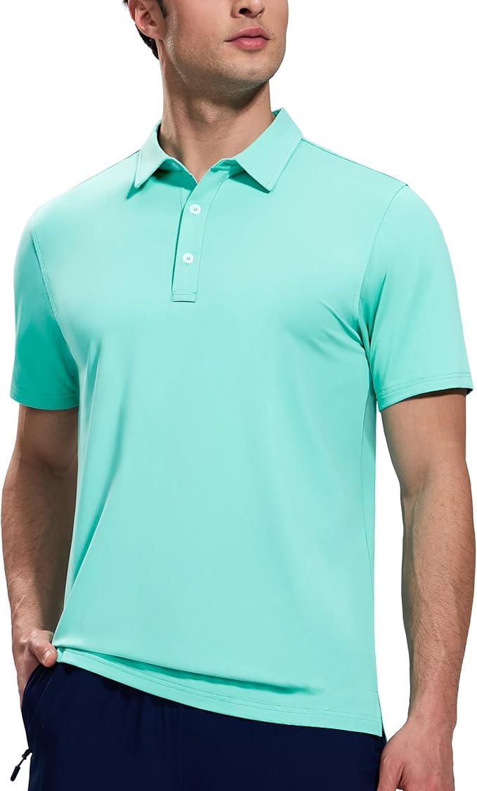 MIER Polo Shirts for Men Short Sleeve Dry Fit Performance Golf Tennis Active Collared Shirts, UPF 50+ Sun Protection