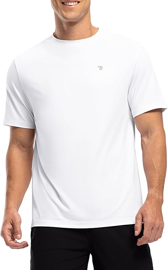 BGOWATU Men's Quick Dry Workout Athletic Shirts Lightweight Tennis Shirts for Men Running Gym Tops