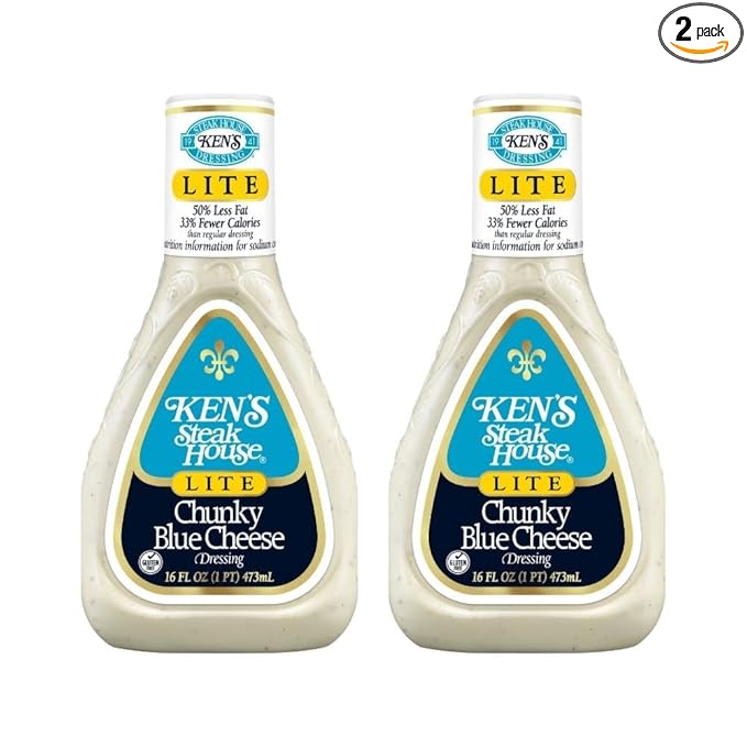 Ken's Steak House Lite Chunky Blue Cheese Dressing (16 Fl Oz, Pack of 2)