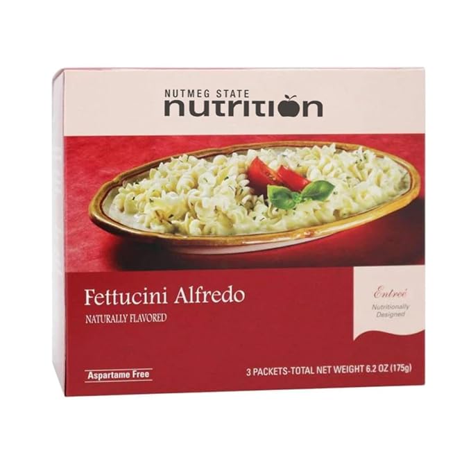 Nutmeg State Nutrition – High Protein Entree, Low Calorie, Low Carb, Bariatric Diet Friendly, Ideal Protein Compatible, 3 Servings Per Box (Fettucini Alfredo)