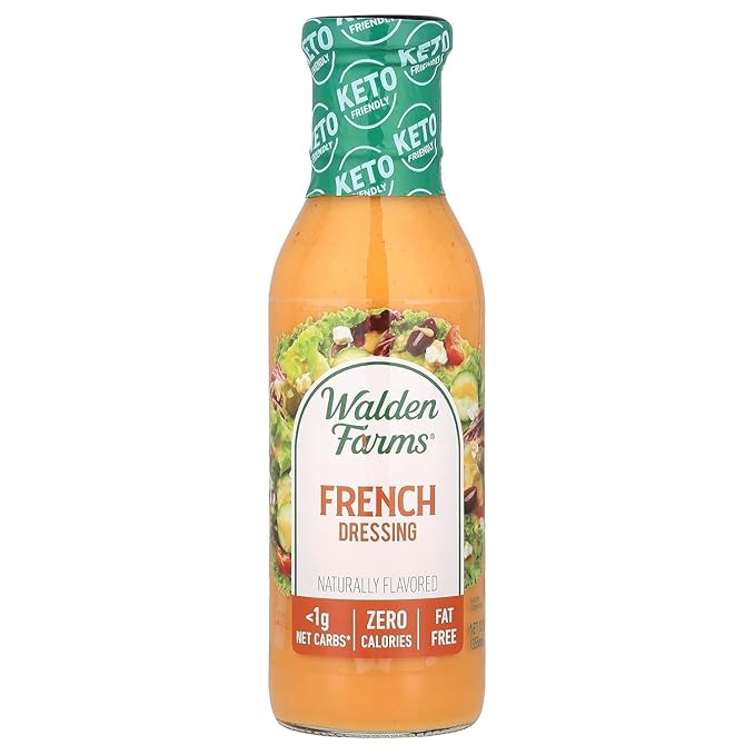 Walden Farms French Dressing – Calorie-Free, Gluten-Free, Low Carb, Keto-Friendly, Sugar-Free, Fat-Free, Dairy-Free Sweet & Tangy French Flavor – 12 oz Bottle