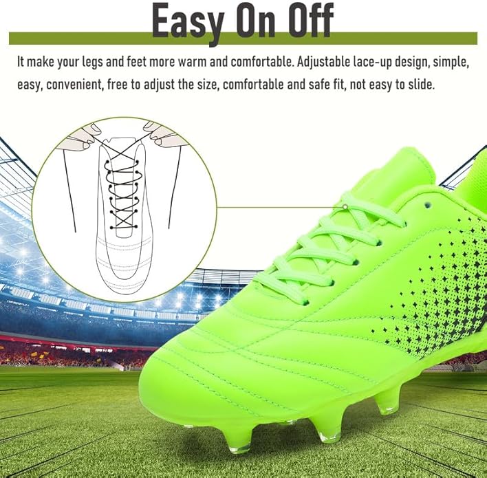 LIZRHA Soccer Shoes for Boys Girls Soccer Cleats Boys Girls Kids Athletic Outdoor Football Shoes Youth Football Cleats Outdoor & Indoor Soccer Shoes Lightweight, Running & Training for Students