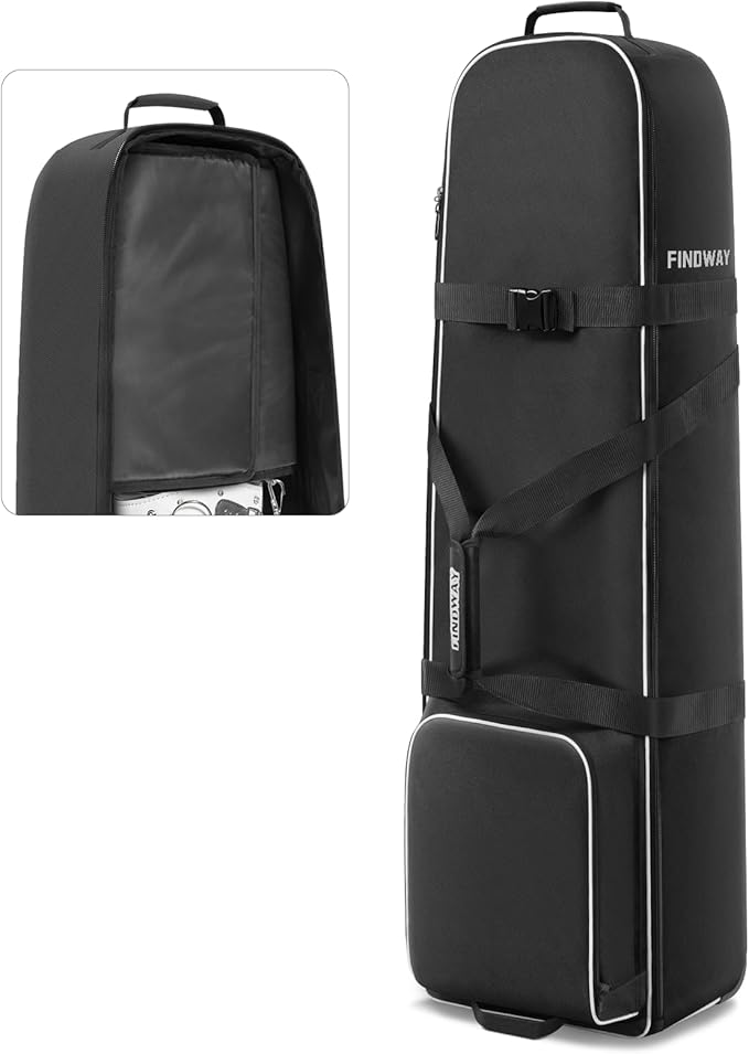 Findway Golf Travel Bag, Golf Travel Bag for Airlines with Wheels, 900D Heavy Duty Polyester Oxford Soft-Sided with Club Protection Liner, Universal Size