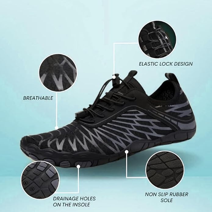 Hike Barefoot Shoes Womens Mens Footwear for Walking,Barefoot Shoe with Wide Toe Box,Healthy & Non-Slip,Breathable Barefoot Vitality Water Shoes for Women,Beach Pool Swim Shoe for Men (Unisex)
