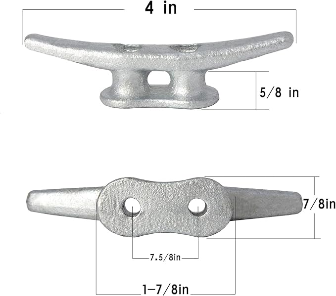 4 inch Dock Cleats 4/6/8/12/16/20/24 Pack,Boat Dock Cleats Rope Cleat Marine Cleats Iron Boat Cleats with Hardware ldeal for Deck,Nautical Decor,Cleats for Boat Dock,Boat Tie Down Cleats