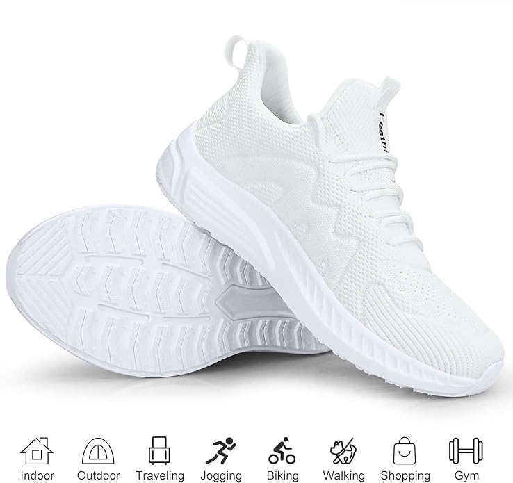 Feethit Mens Non Slip Walking Sneakers Lightweight Breathable Slip on Running Shoes Athletic Gym Tennis Shoes for Men