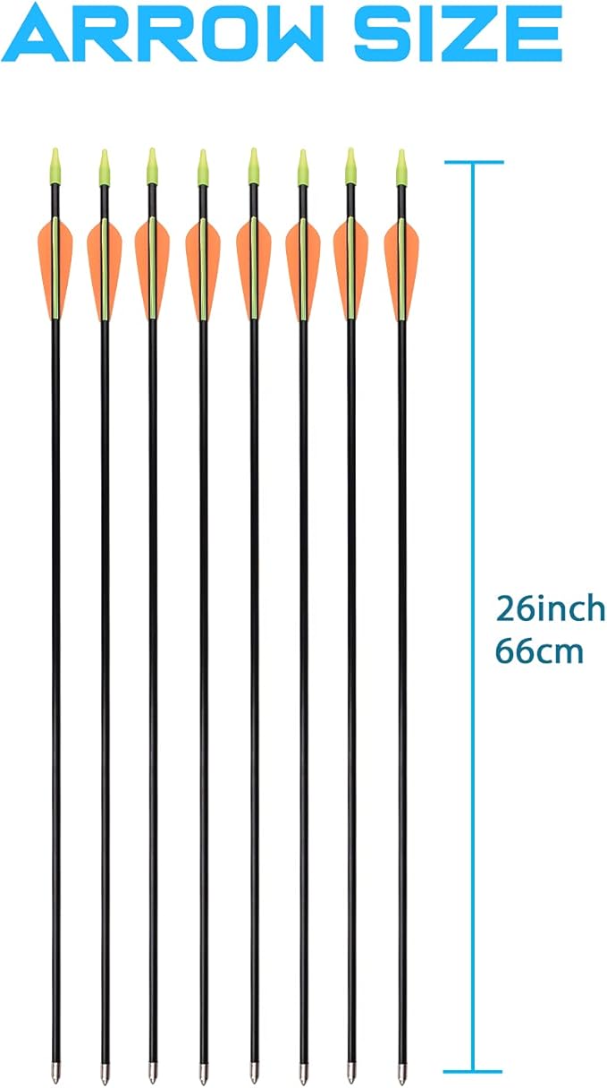 Recurve Bow and Arrow Set Outdoor for Children Youth Junior Archery Beginner Training Includes 2 Types 5 PCS Arrows, Armguard, Quiver, Target Face and Finger Tab