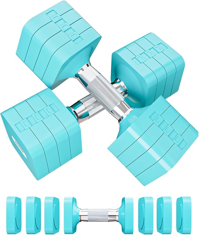 15LB 20LB 50LB Adjustable Dumbbell Set Free Weights Dumbbells Set for Women Men Hand Weights Sets Adjust Dumbbell Weight Sets for Home Gym Exercise Workout Strength Training Equipments
