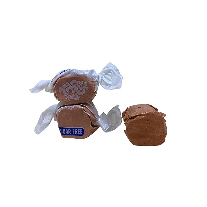 Sugar Free Chocolate Salt Water Taffy - 1lb (16oz) Bulk Bag Individually Wrapped Soft & Chewy Nut Free, Gluten Free, Diabetic & Keto Friendly Gourmet Candy For Taffy Lovers