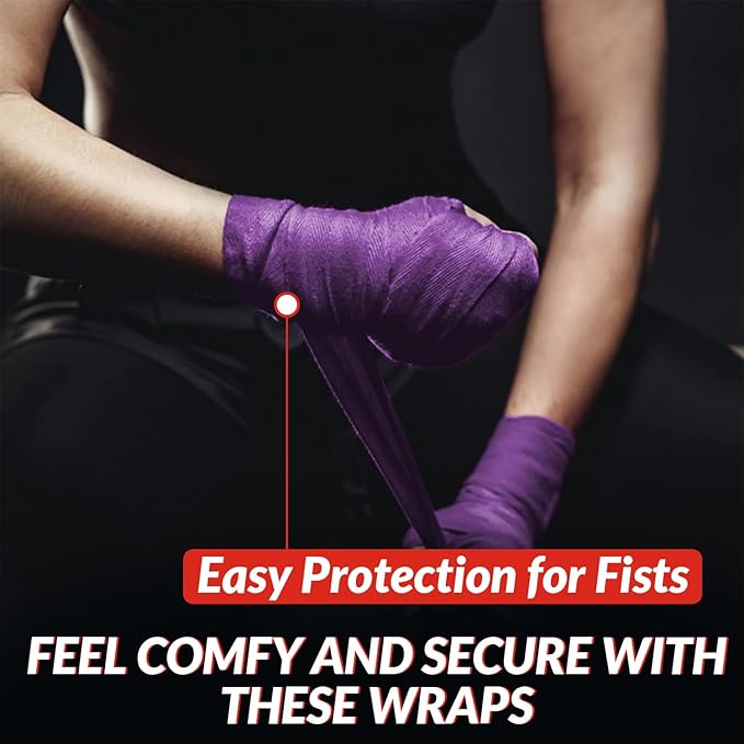 DEFY Professional 180 Inch Hand Wraps for Boxing Muay Thai MMA Elastic Bandages for Men & Women -Pair