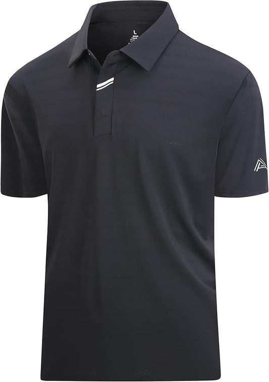 Damipow Premium Golf Shirts for Men Dry Fit Performance Polo Short Sleeve Collared Shirt