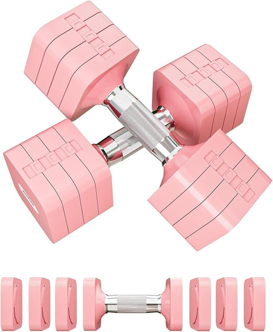 15LB 20LB 50LB Adjustable Dumbbell Set Free Weights Dumbbells Set for Women Men Hand Weights Sets Adjust Dumbbell Weight Sets for Home Gym Exercise Workout Strength Training Equipments