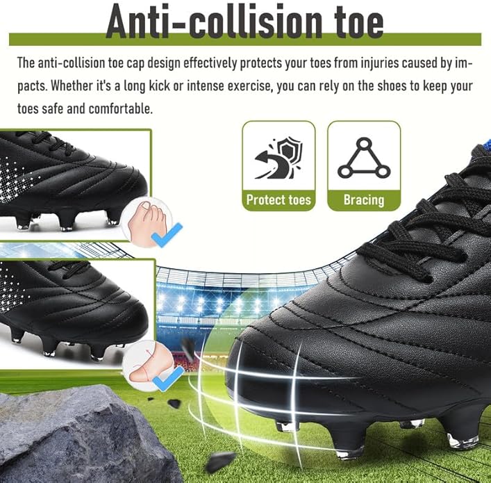LIZRHA Soccer Shoes for Boys Girls Soccer Cleats Boys Girls Kids Athletic Outdoor Football Shoes Youth Football Cleats Outdoor & Indoor Soccer Shoes Lightweight, Running & Training for Students