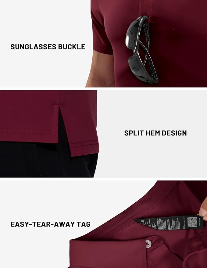 MIER Polo Shirts for Men Short Sleeve Dry Fit Performance Golf Tennis Active Collared Shirts, UPF 50+ Sun Protection