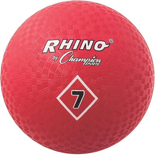 Champion Sports Playground Ball – High-Bounce 2-Ply Construction, Durable Red Ball for Throwing, Catching & Kicking - Multiple Sizes (5", 6", 7", 10", 13", 16")