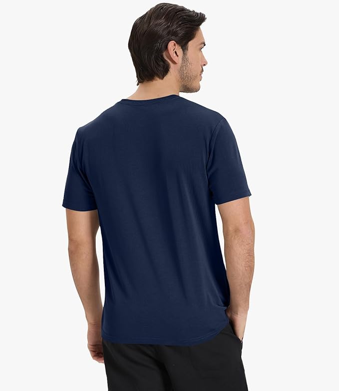 BAMBOO COOL Men's Crewneck T-Shirts Short Sleeve Heavy Weight Tees Athletic Casual Basic T Shirt
