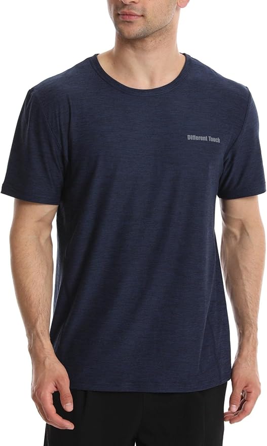 Different Touch Men’s Active Workout Quick Dry Crew Neck Short Sleeve T-Shirts